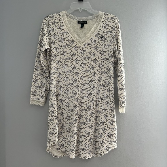 Lauren Ralph Lauren Other - Ralph Lauren Nightgown Size Small Ivory Floral Cotton lace Ribbed pajama dress‎